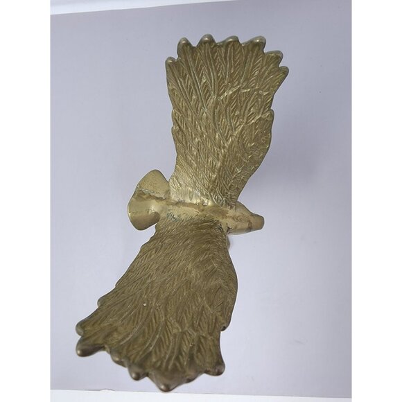 Brass‎ Eagle Figurine With Wings Spread On Branch Perch Decorative Statue - Picture 5 of 10